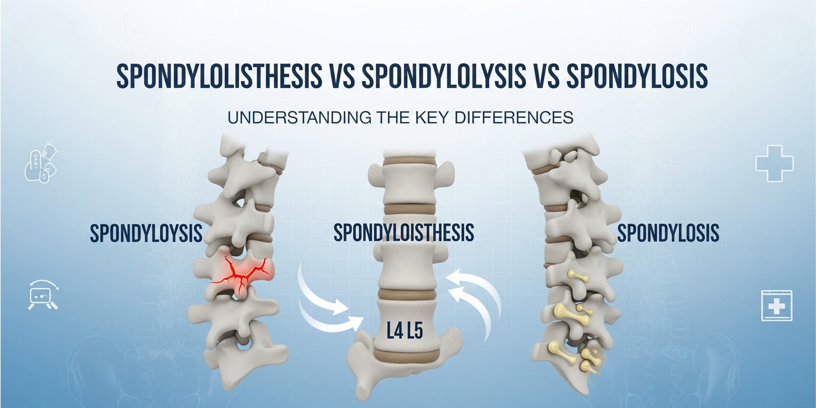 Spondylolisthesis, Spondylolysis, and Spondylosis: Understanding the Differences